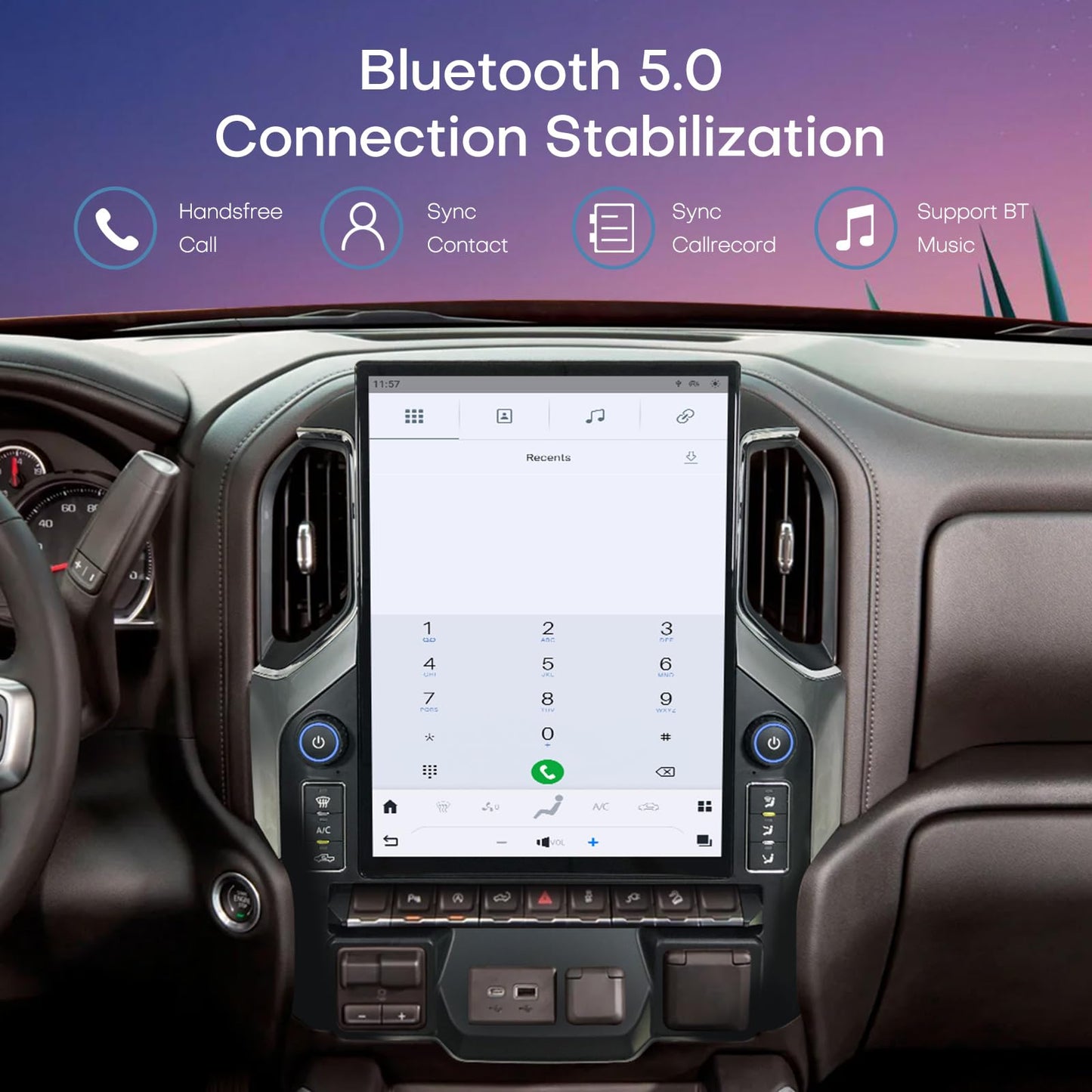 Qualcomm Car Radio for Chevrolet Silverado GMC Sierra 2019 2020 2021 2022 2023 Upgrade Stereo Replacement Android 13 Carplay Android Auto 15.6 Inch 2K IPS Touch Screen Tesla Style Head Unit