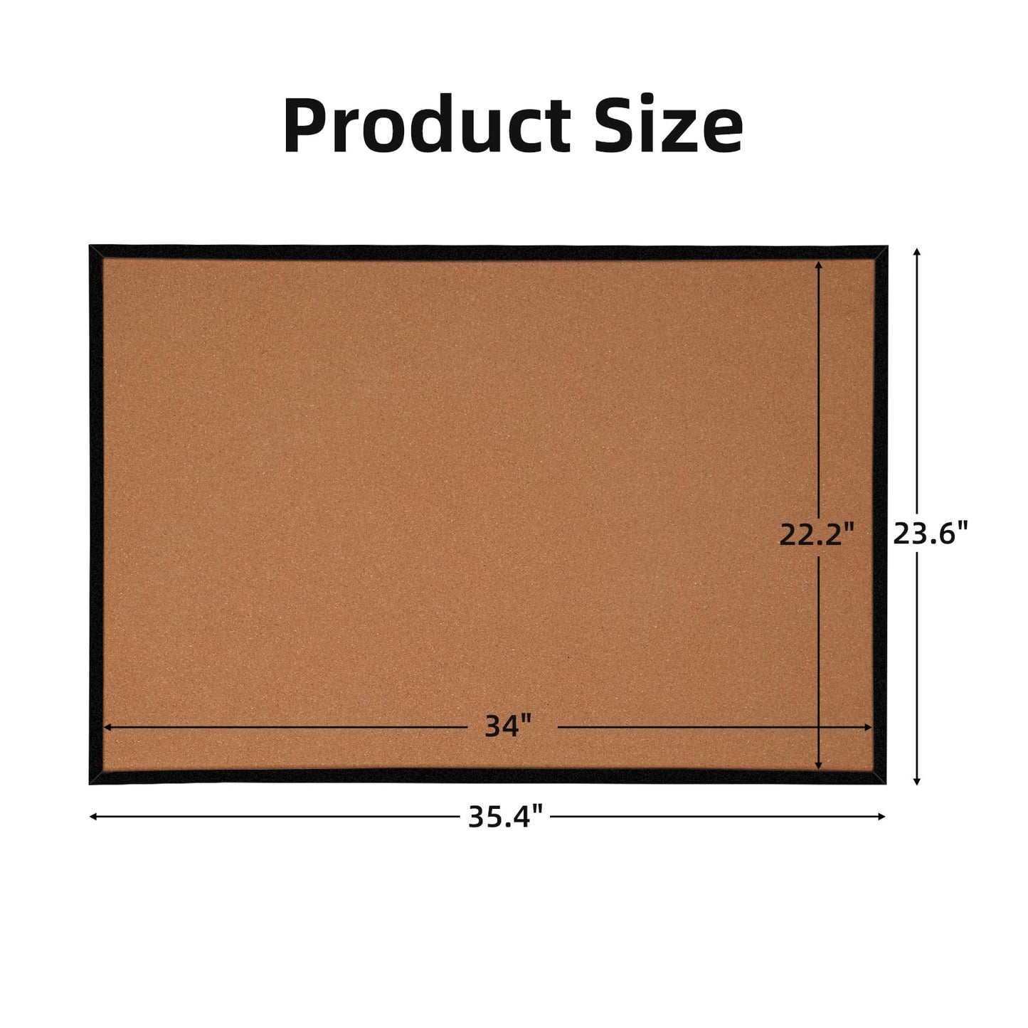 24” x 36” Cork Boards for Walls with Black Wooden Frame 1pack, Double Sided Office Board for Wall Organizer, Bulletins Board Decorative Hanging Pin Board for School, Home & Office, Notice Board