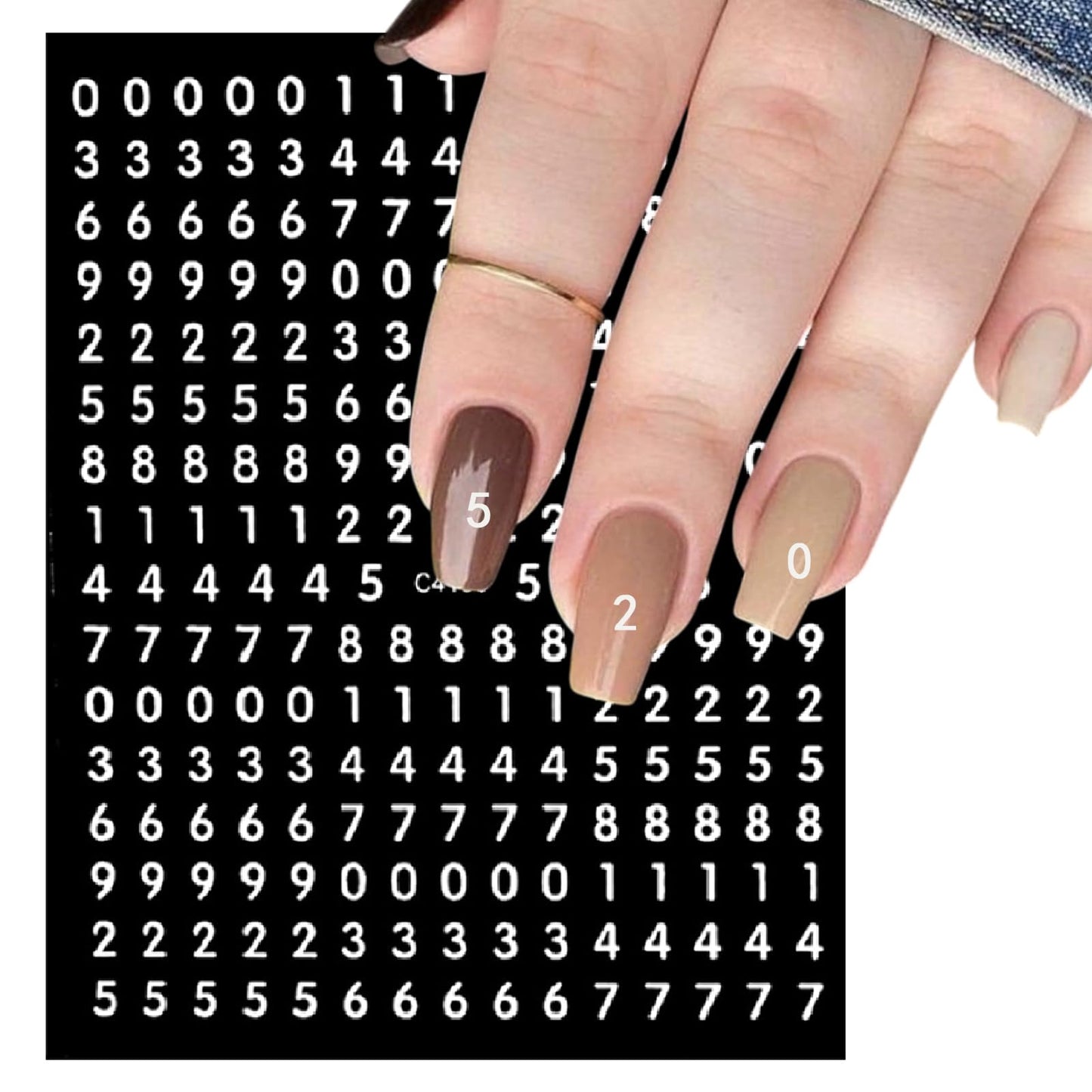 8 Sheets Holographic Digital Letter Nail Art Stickers 3D Self-Adhesive Black and White Letter Nail Stickers Gold and Silver English Characters Design Nail Supplies Women DIY Nail Art Decoration