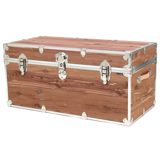 Rhino Trunk & Case Knotty Cedar Chest – Large Storage Box, Coffee Table, End of Bed Trunk or Entryway Storage Bench – 32"x18"x14" USA-Made, Furniture Grade, Heirloom Aesthetic – Strong and Secure