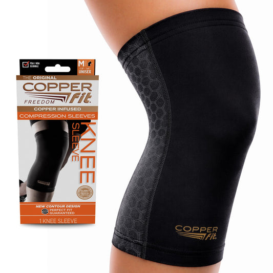 Copper Fit Freedom Unisex Knee Compression Sleeve, Large