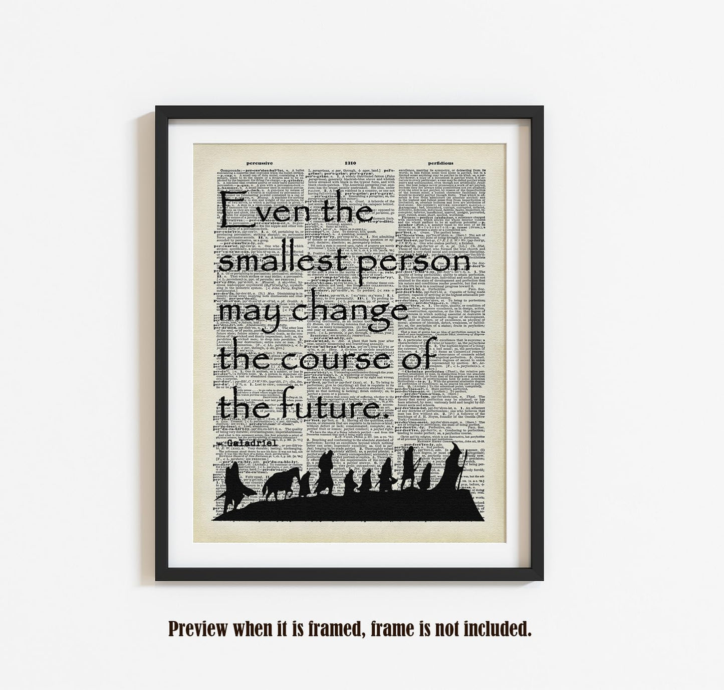 Canvas Wall Art, J.R.R. Tolkien Quote Poster, Dictionary Art Print, Inspirational Quote, lotr Gift, Classroom Office Home Wall Decor, Unframed Canvas Print 11"x14"