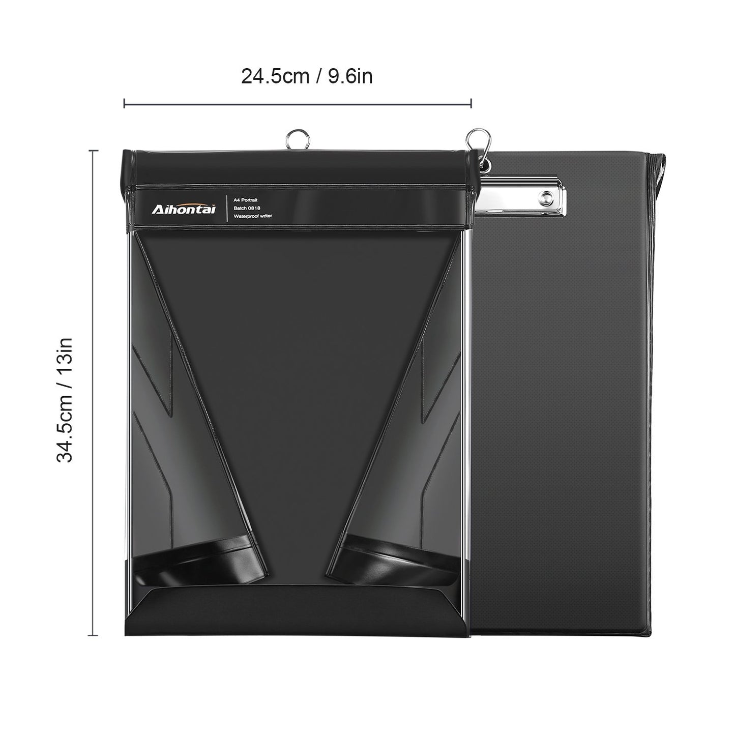 A4 Waterproof Clipboard Document Holder for Rain and Weather - PVC Writing Board Folder - A4 Size Black