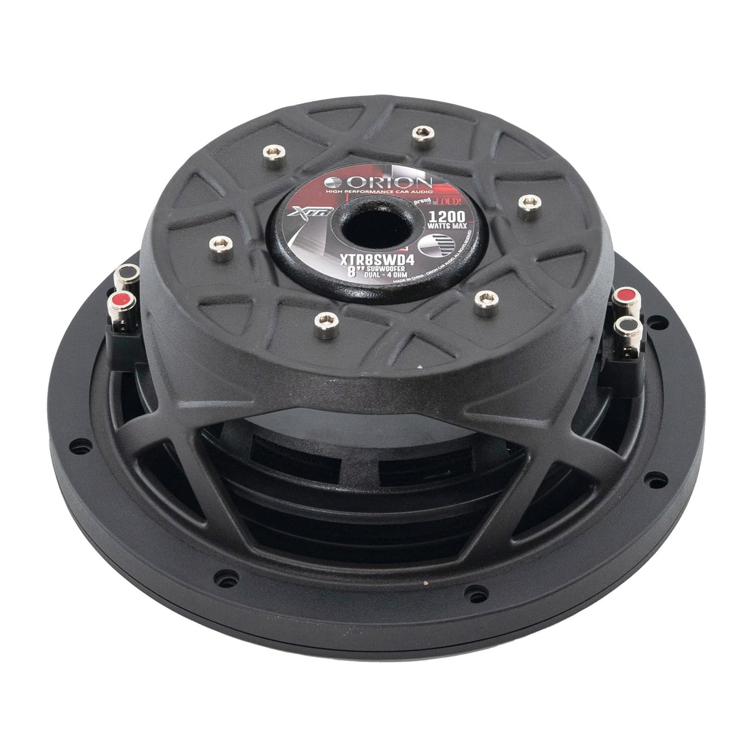 Orion XTR Series XTR8SWD4 Free Air Slim Shallow Mount 8” Car Subwoofer, 1200W Max Power, 300W RMS, Dual 4 Ohm, UV Coated Cone, NBR Surround – OEM Sub Replacement Compact for Lexus, BMW, Nissan, & More