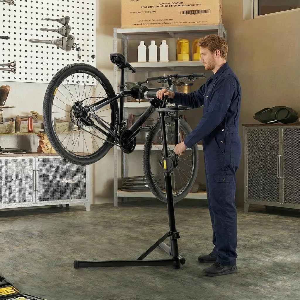 cyclists Bike Repair Stand (Max 110lbs) - eBike Stand for Workstand Maintenance - E Bike Repair Stand Bicycle Shop Home Mechanics, Hand-Cranked Lifting (Mechanical Lift)