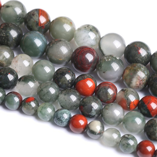 8MM 45PCS Natural Stone African Bloodstone Beads for Jewelry Making DIY Bracelet