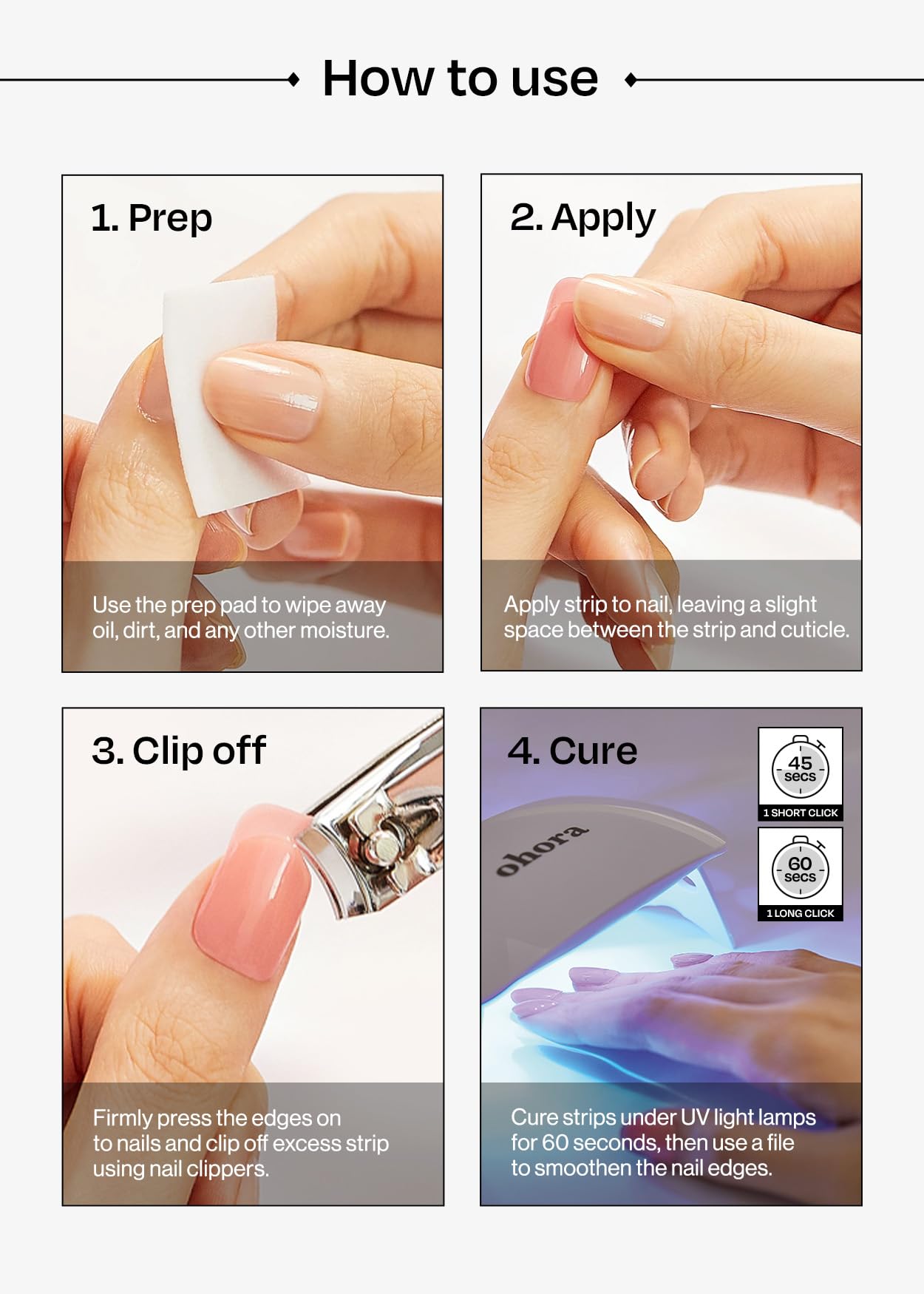 ohora Semi Cured Gel Nail Strips (N Spring Garden) - Green, Patterned, Works with Any UV/LED Lamps, Salon-Quality, Long Lasting, Easy to Apply & Remove - Includes 2 Prep Pads, Nail File & Wooden Stick