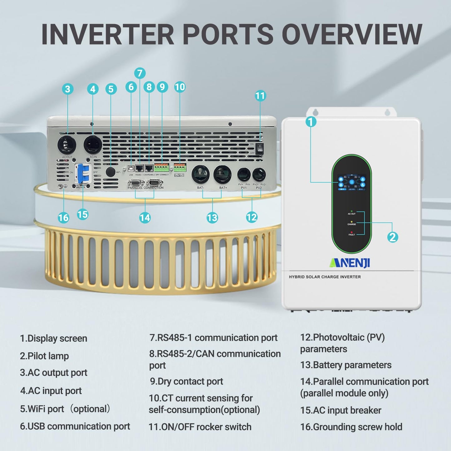 12000W Hybrid Solar Inverter 48V