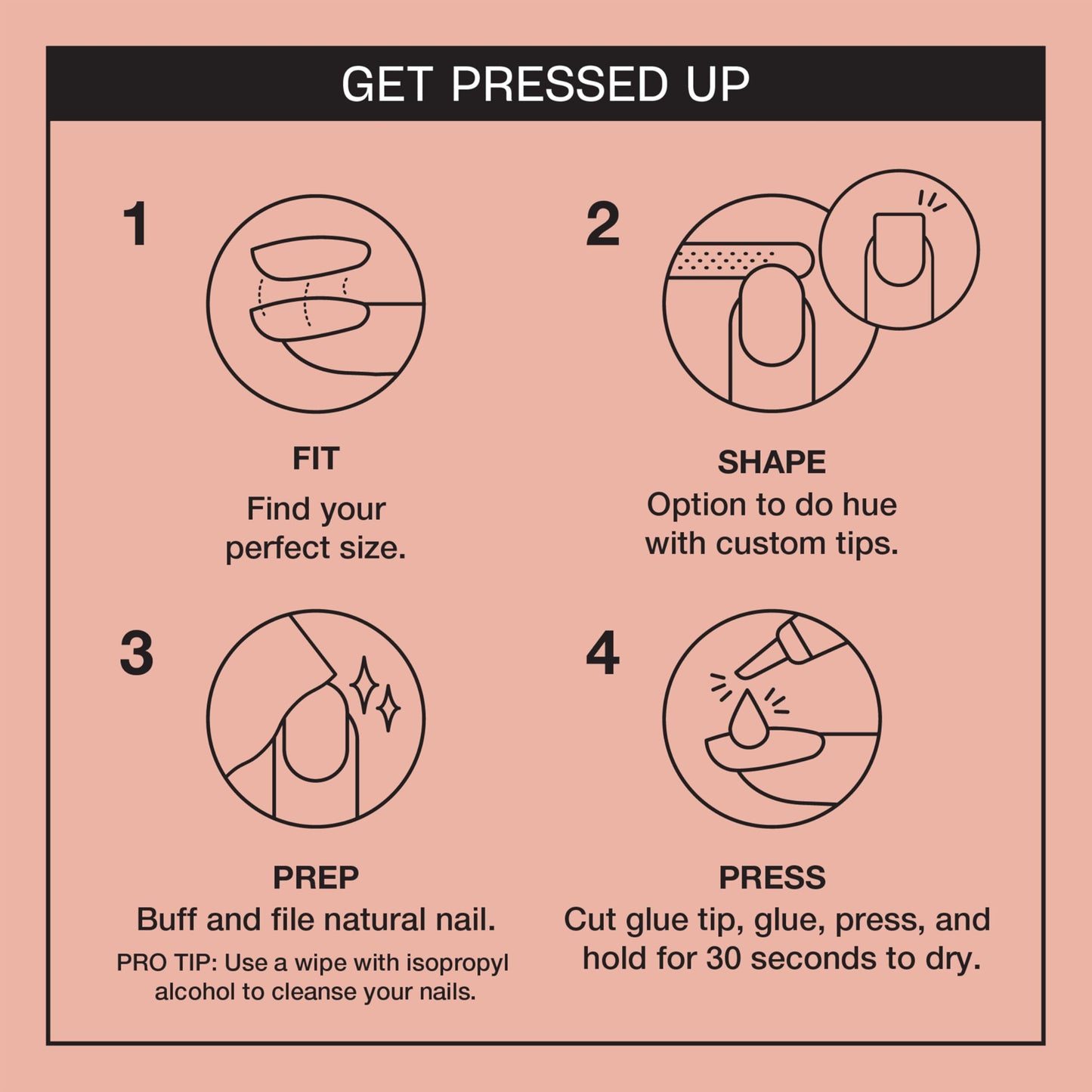 OPI On Point Fluent in French | Short Squoval Nude Pink & White French Tip Press On Nails | 30 Count with Nail Glue | Long Lasting, Reusable, Non-damaging