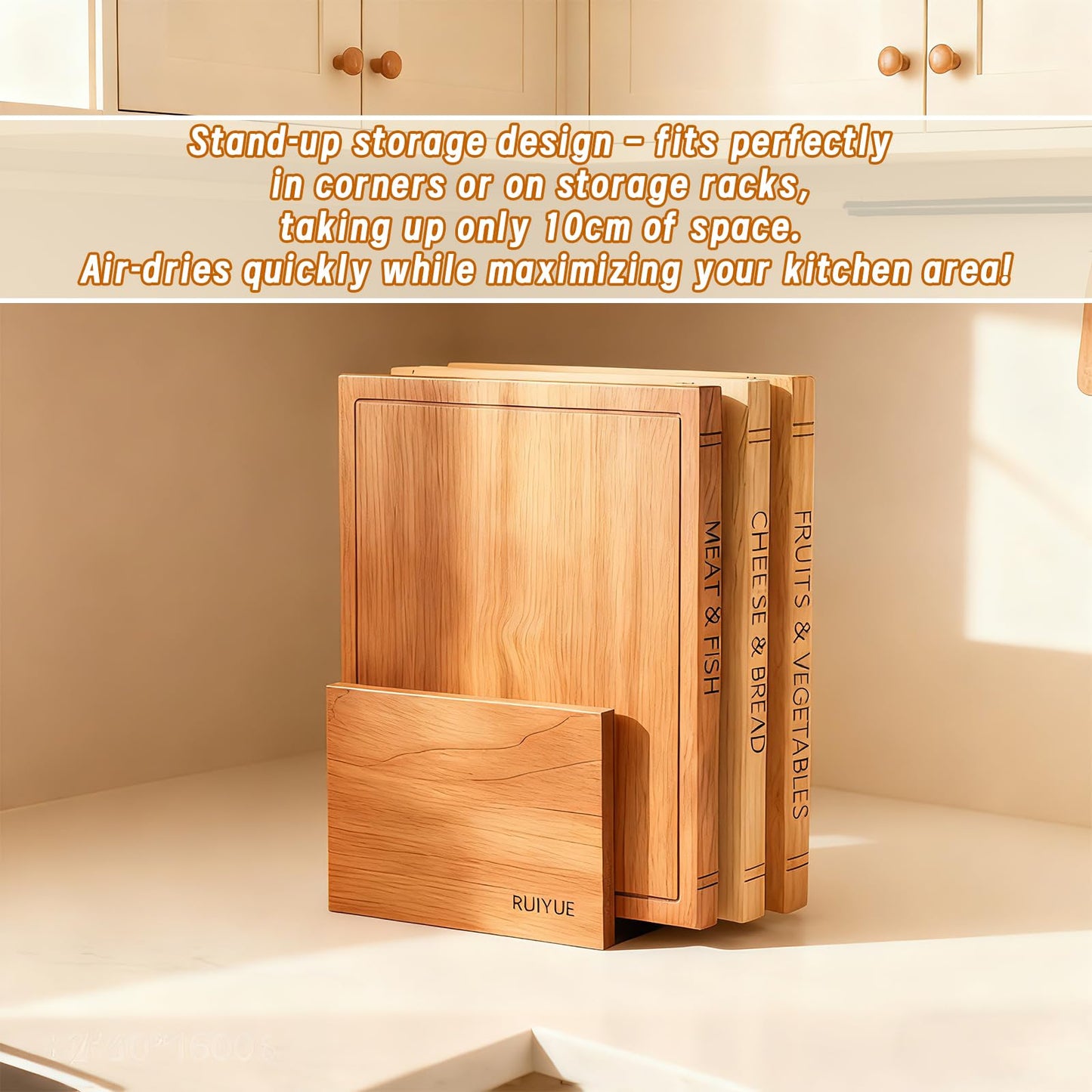 Book Shaped Cutting Board Set with Walnut Stand, 3 PCS Wooden Cutting Boards (13"x10"), Maple Sapele & Bamboo Charcuterie Serving Boards, Decorative Kitchen Decor Gift for Housewarming (1Set)