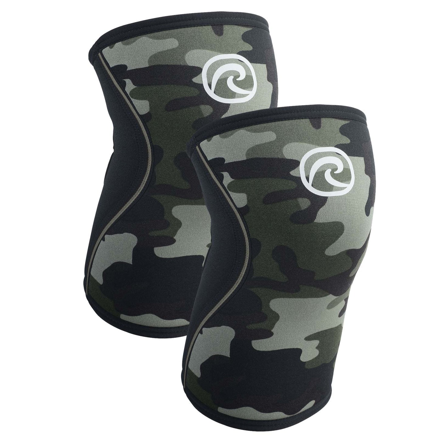 Rehband 5mm knee sleeve support for Cross Fit & heavy training, compression neoprene knee sleeve, feel stronger + more secure while workout, Colour:Camo - 1 Pair, Size:S