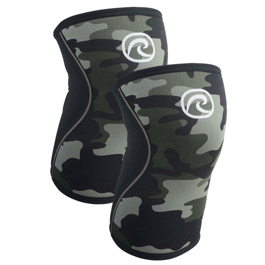 Rehband 5mm Knee Sleeves for Functional Training, Cross-Training & Powerlifting, Weightlifting Knee Support made of Neoprene, Unisex, Colour:Camo - 1 Pair, Size:X-Large
