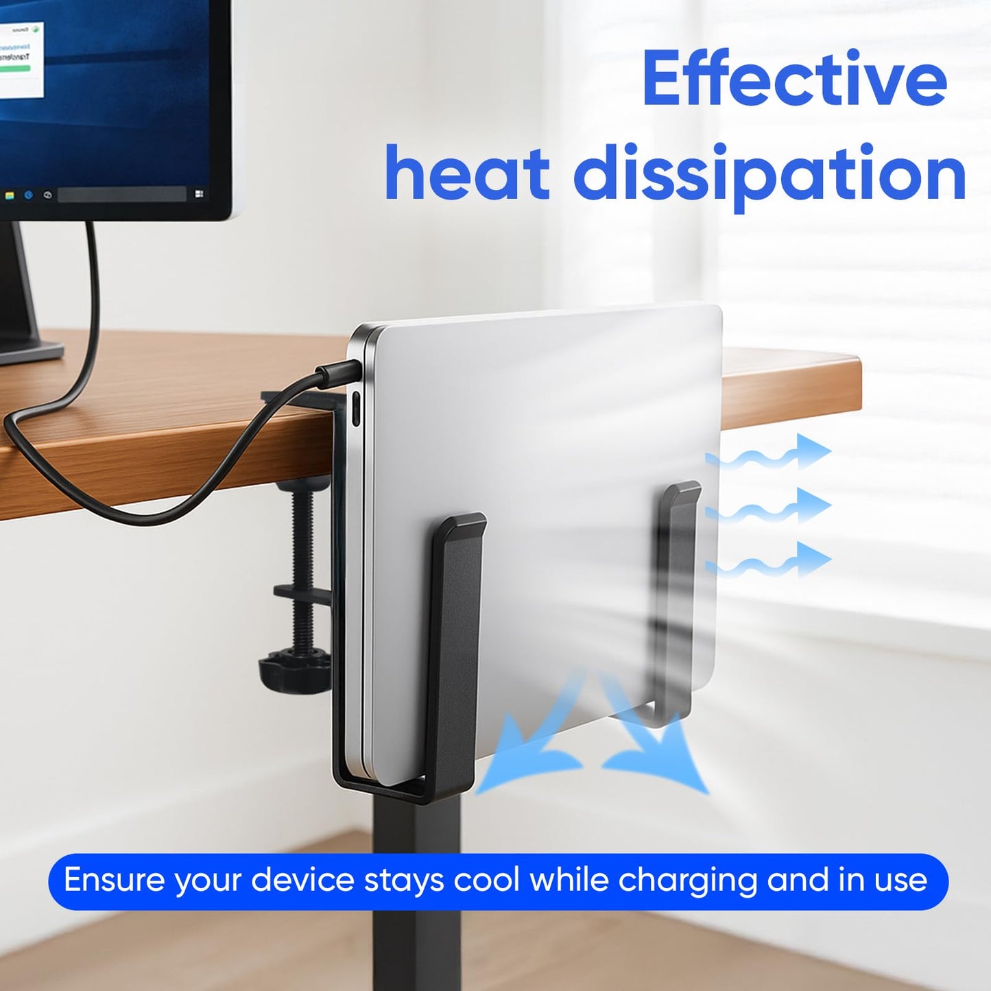 OOKUU Anti-Spill Cup Holder for Desk or Table & No Drill Adjustable Desk Side Laptop Holder