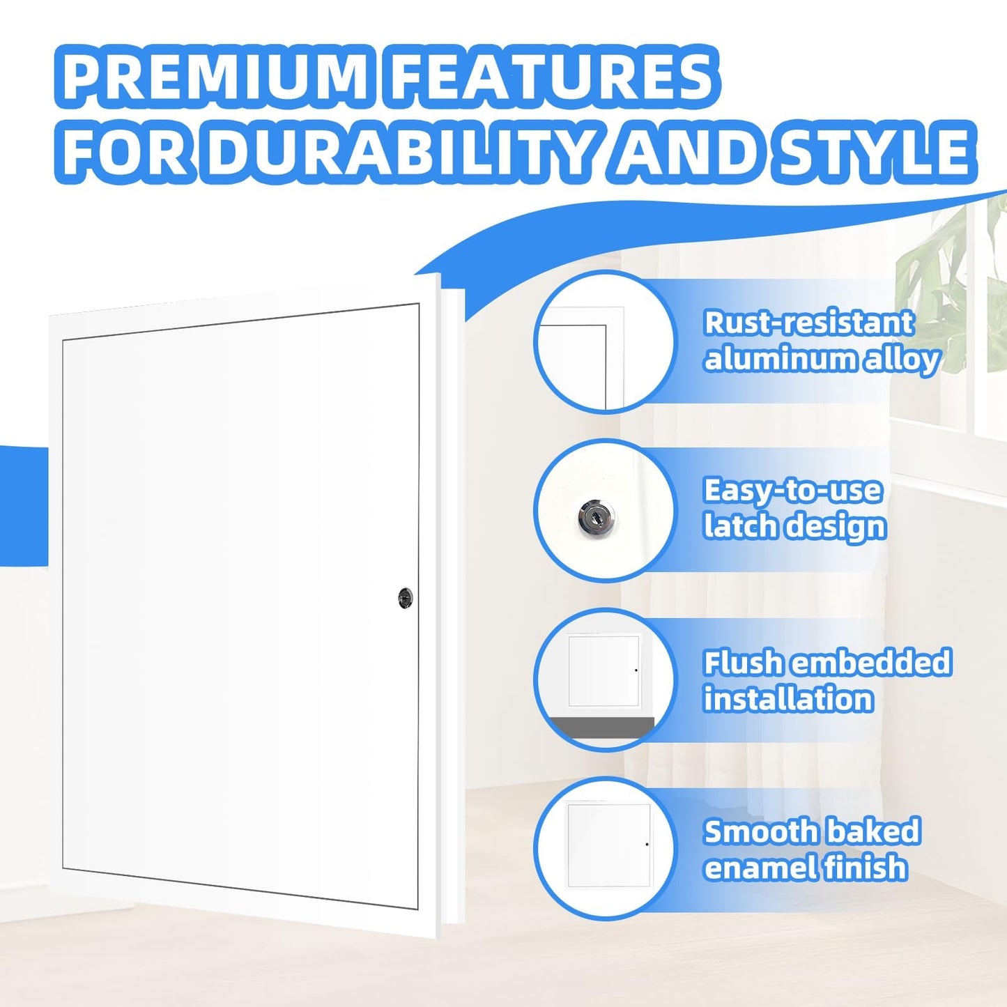 22" x 22" Metal Access Panel, 1MM Thickened Access Panel for Drywall, Aluminum Access Panel for Walls and Ceilings, Rust-Resistant and Easy-to-Install Drywall Access Panel