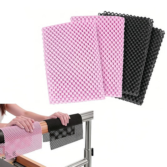4-Pack Pilates Grip Pads, Non-Slip Hand Workout Mats for Sweaty Hands, Foldable Anti-Slip Training Pads Compatible with Pilates Reformer, Barre & Home Gym Fitness Equipment