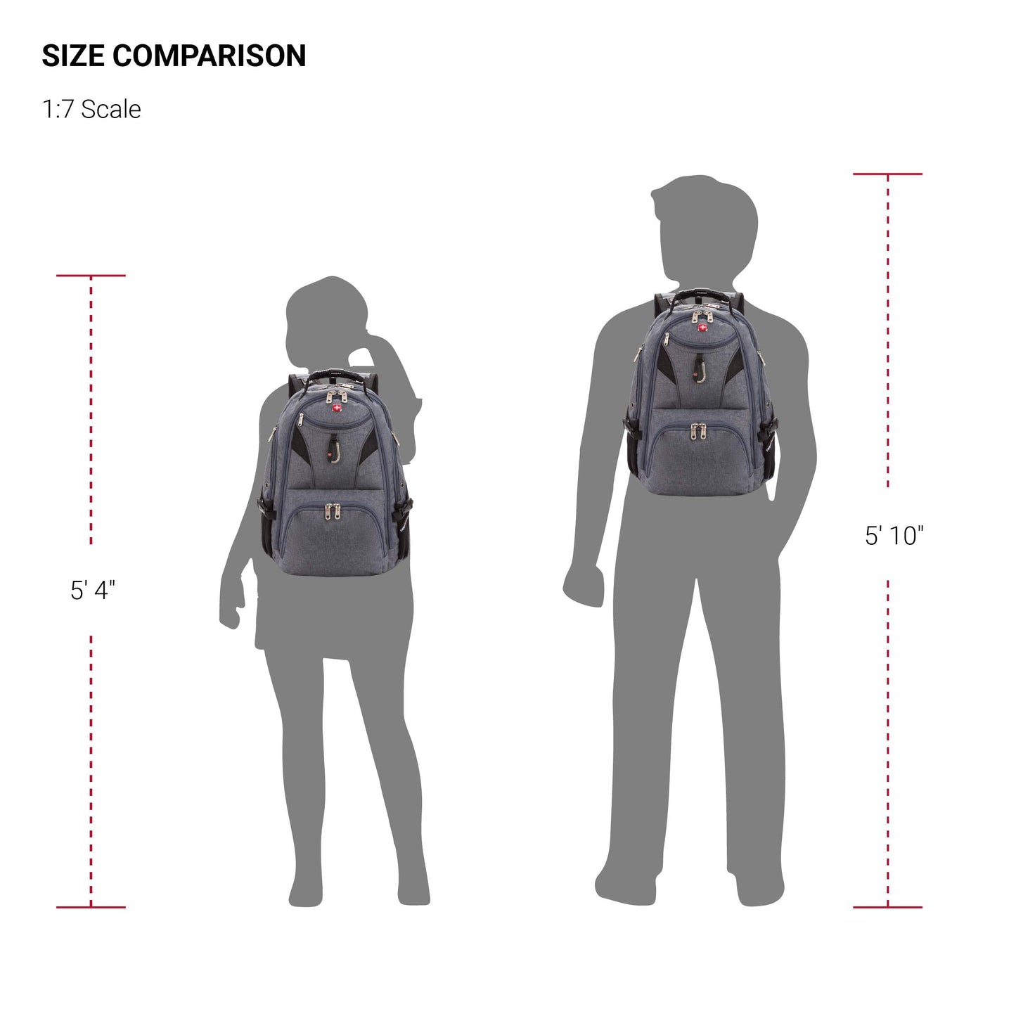 SwissGear 5977 ScanSmart TSA Friendly Laptop Backpack, Fits Most 17 Inch Laptops and Tablets, Ideal for Work, Travel, School, College, and Commuting, Grey