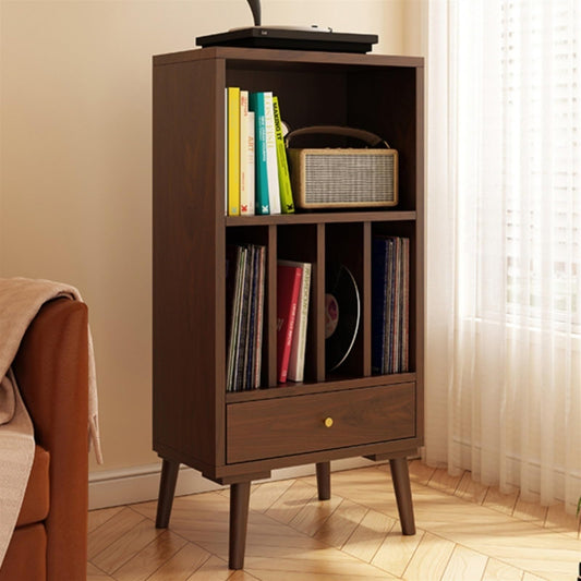 FDFDF Home Solid wood vinyl record cabinet CD rack storage gramophone floor-standing small bookshelf magazine