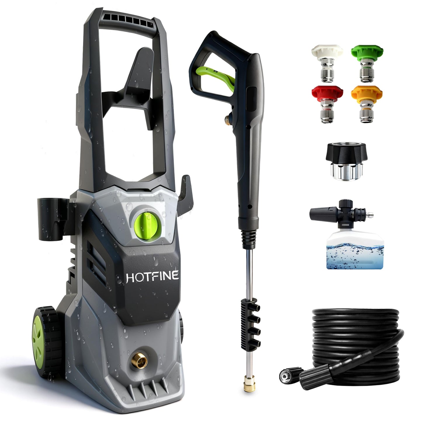 Pressure Washer, Power Washer with Foam Cannon High Pressure Washer for Cars, Decks, Fences, Patios and Driveway,Decks,High Pressure Cleaning Machine with 4 Nozzles