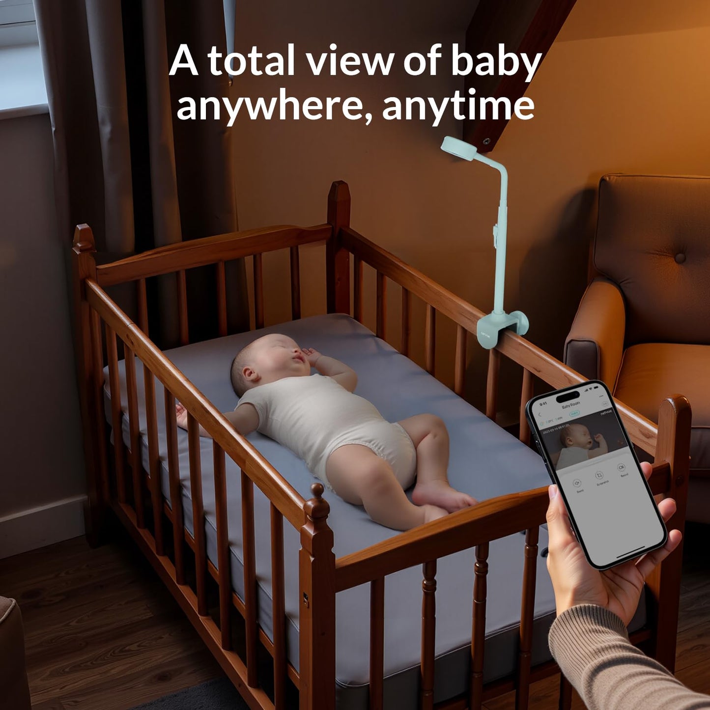 NETVUE Upgraded Baby Camera Monitor Video - 5000mAh Baby Monitor with Camera and Audio, 5" Display, 4 in 1 Bracket Meets The Needs in All Scenarios, Smart Phone App, Cry Detection