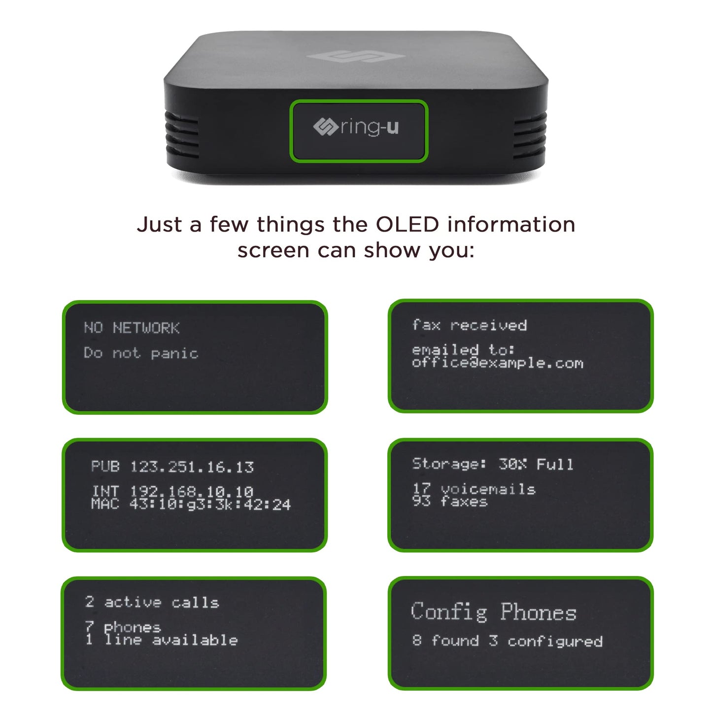 ring-u Hello Hub Small Business Phone System (PBX) and Service (VOIP). Up to 30 Lines and 75 Extensions. Keep Your Number! Set-up Easier Than a Wireless Router. Ring-u Service Required.