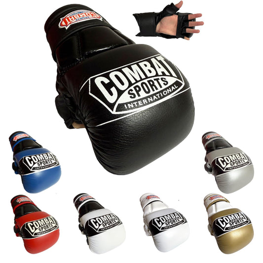 Combat Sports Max Strike MMA Training Gloves, Open Palm Fingerless Gloves for MMA, Muay Thai, and Kickboxing (Black, Large)