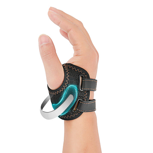 FORTEMOTUS Thumb Brace Right Hand - CMC Thumb Arthritis Support Comfortable Nylon Brace with Thumb Splint for Mild CMC Joint Pain Relief for Osteoarthritis, Tendonitis, Unisex, Black, Medium