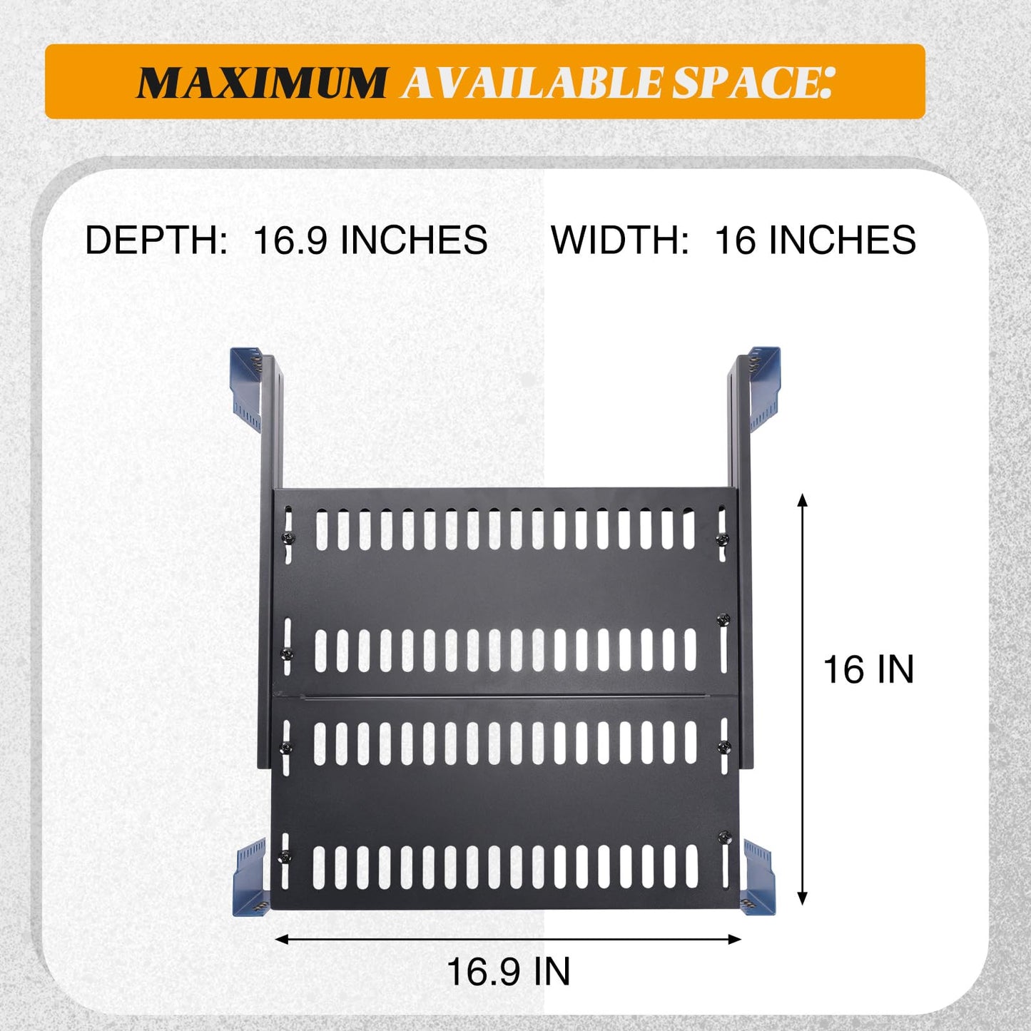 BreezeHug 1U Server Rack Shelf, 4-Post Adjustable Ventilated Rack Mount Tray, 19 Inch Universal Shelf with 16''-31" Adjustable Depth for Network Equipment Server Cabinet, Black