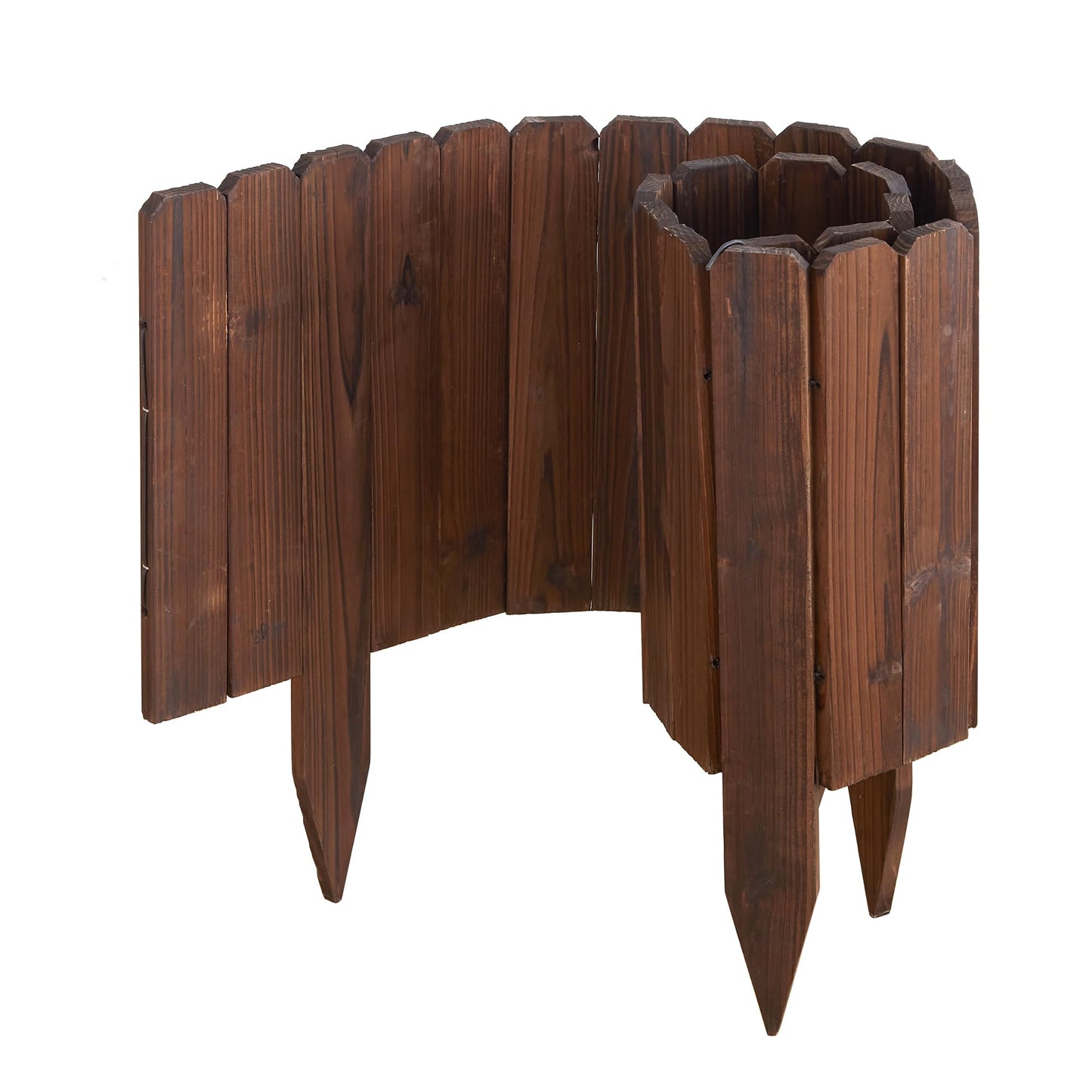 GHWIE Wooden Garden Fence Wood Garden Edging Border Decorative Landscape Border Edging,Planting Tree Fence Yard Patio Path Edging Landscape Edging Flower Bed Fences-11.8'' H x 48'' L (1PACK)