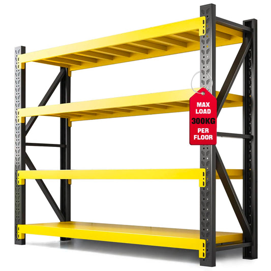 Medium-Sized Steel Storage Shelves, 4 Levels, Garage Storage,Racking,Warehouse Shelving,Heavy Duty Shelving,Industrial,Warehouse Rack