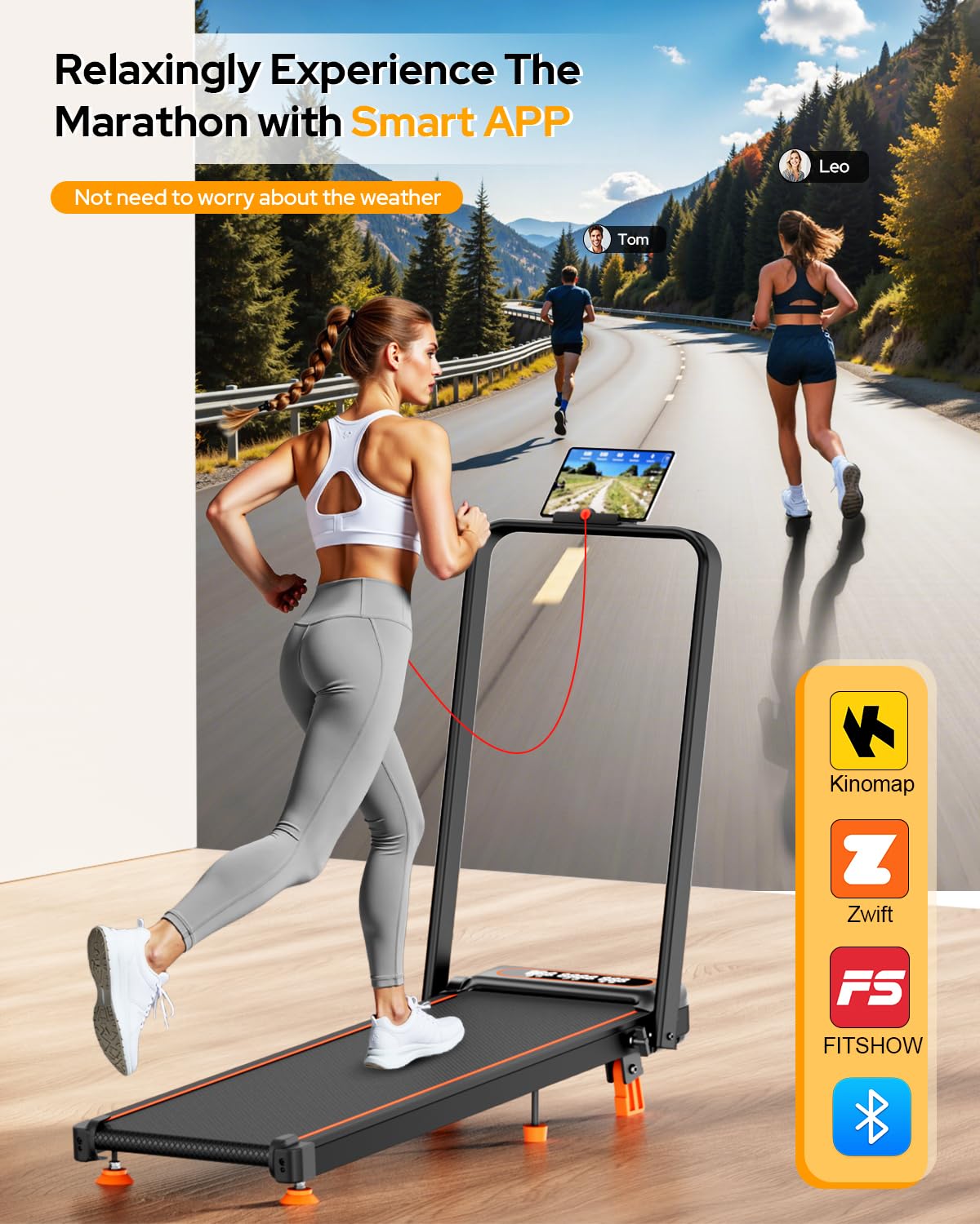 Walking Pad with 10% Incline, 3.5HP Lower Noise Than Other, Walking Pad Treadmill with Handle Bar, Portable Treadmills for Home Small, Foldable Walking Pad 350+lb Capacity, Smart App & Remote