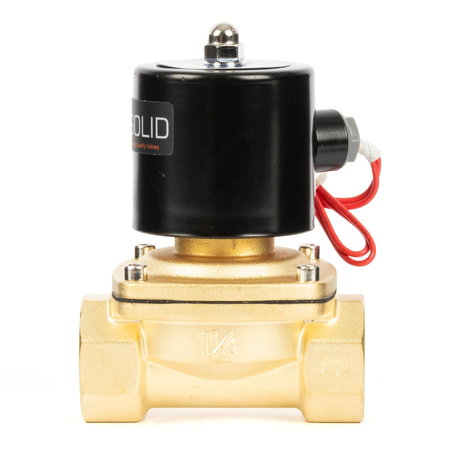 U.S. Solid Brass Solenoid Valve 1-1/4" 24V DC Normally Closed