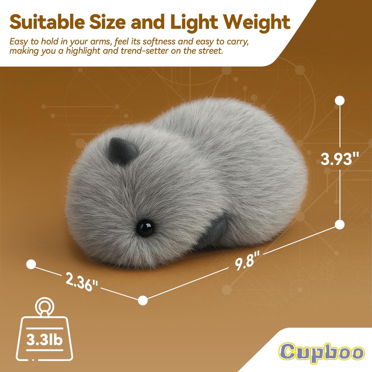 cupboo Sleep Aid Interactive AI Plush Companion Pet-Privacy-Safe Smart Emotional Support Robot Pet, Anxiety Relief Comfort for Kids,Teens,Adults, Seniors| Ideal Gift-Khaki