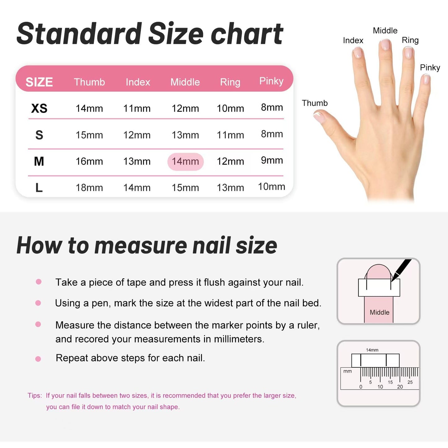 Handmade Press on Nails,French Tip Short Almond Press on Nails,Fake Nails, Reusable Semi-Transparent Nails Handcraft by Nails Artist,10pcs Acrylic Nail Kit with Glue(Size M)