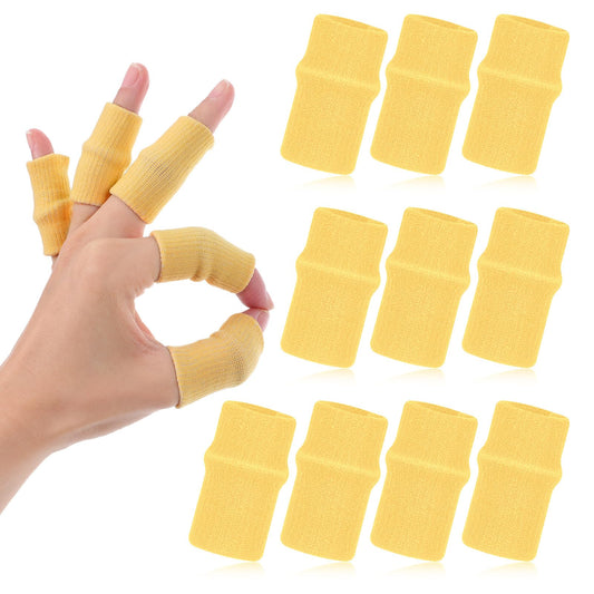HaiFafafaing 10 Pcs Finger Sleeves, Breathable Finger Brace, Compression Support for Arthritis, Thumb Splint for Relief Support Protector and Reliving Pain