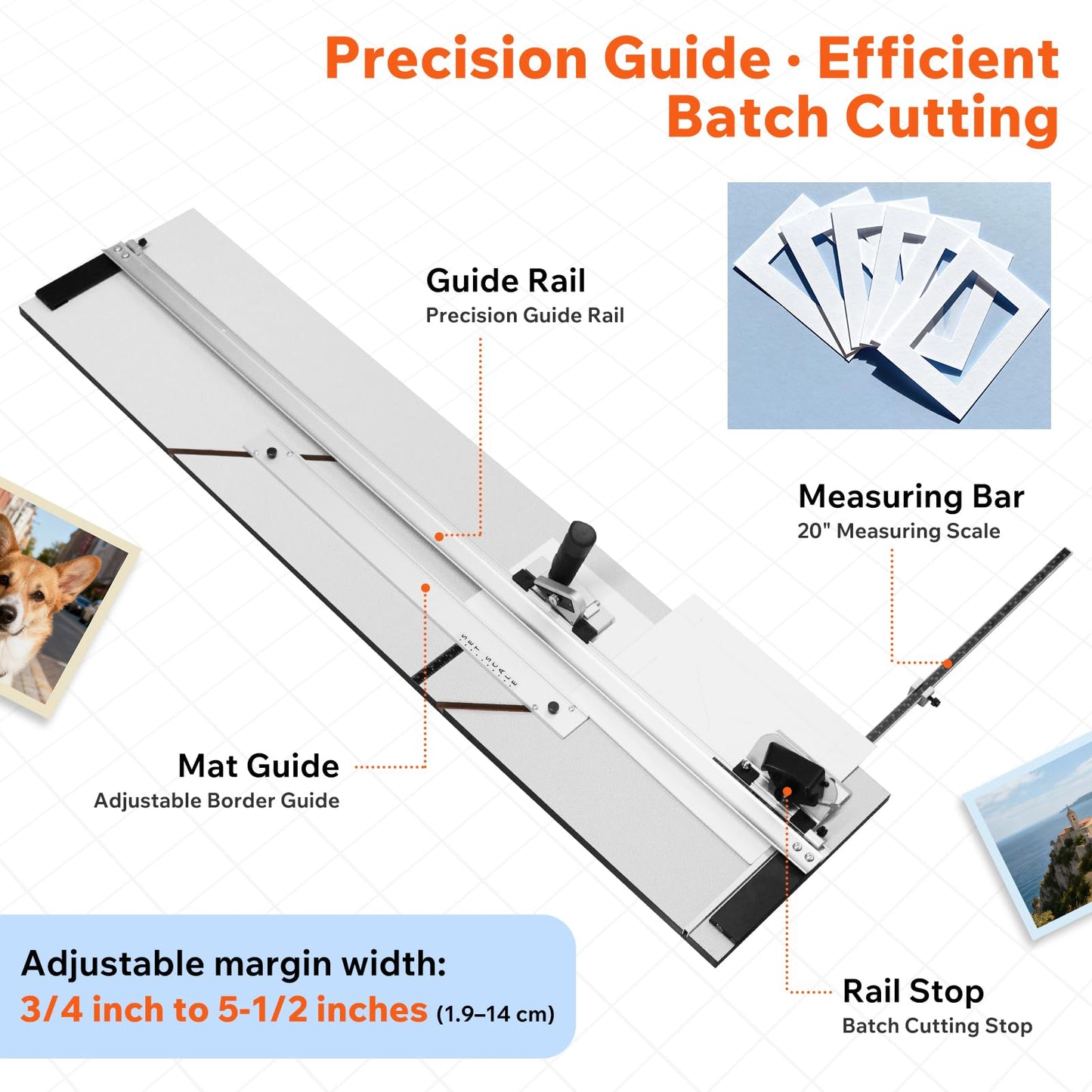 40" Capacity Board Mounted Mat Cutter for Framing – Simplex Elite Mat Cutter with 45° Bevel & Straight Cutting Heads, for Picture Frames, Artwork, Photography & DIY Projects, with Blades & Wrench