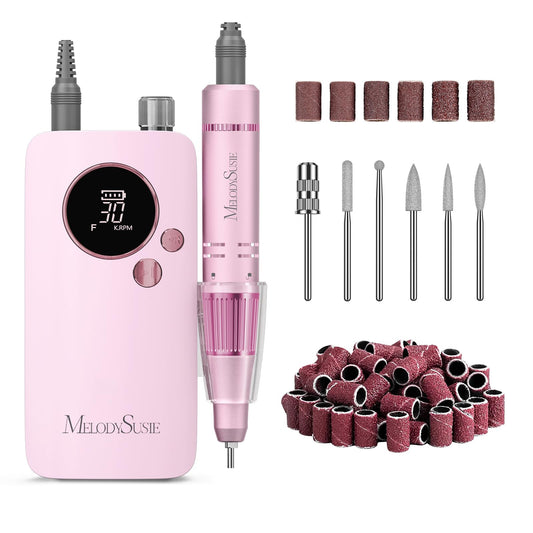 MelodySusie Entry-Level Clip-On Rechargeable Nail Drill, SC320F 30000RPM E-File with Pastel & Colorful Design for Manicure Shaping & Gel Removal, Ideal for Training, Nail Art Practice & Home Use