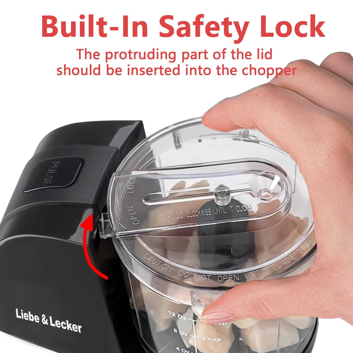 Liebe&Lecker Mini Food Processor,1.5 Cup Mini Chopper for Cutting Vegetable, Garlic,Onion and Meat