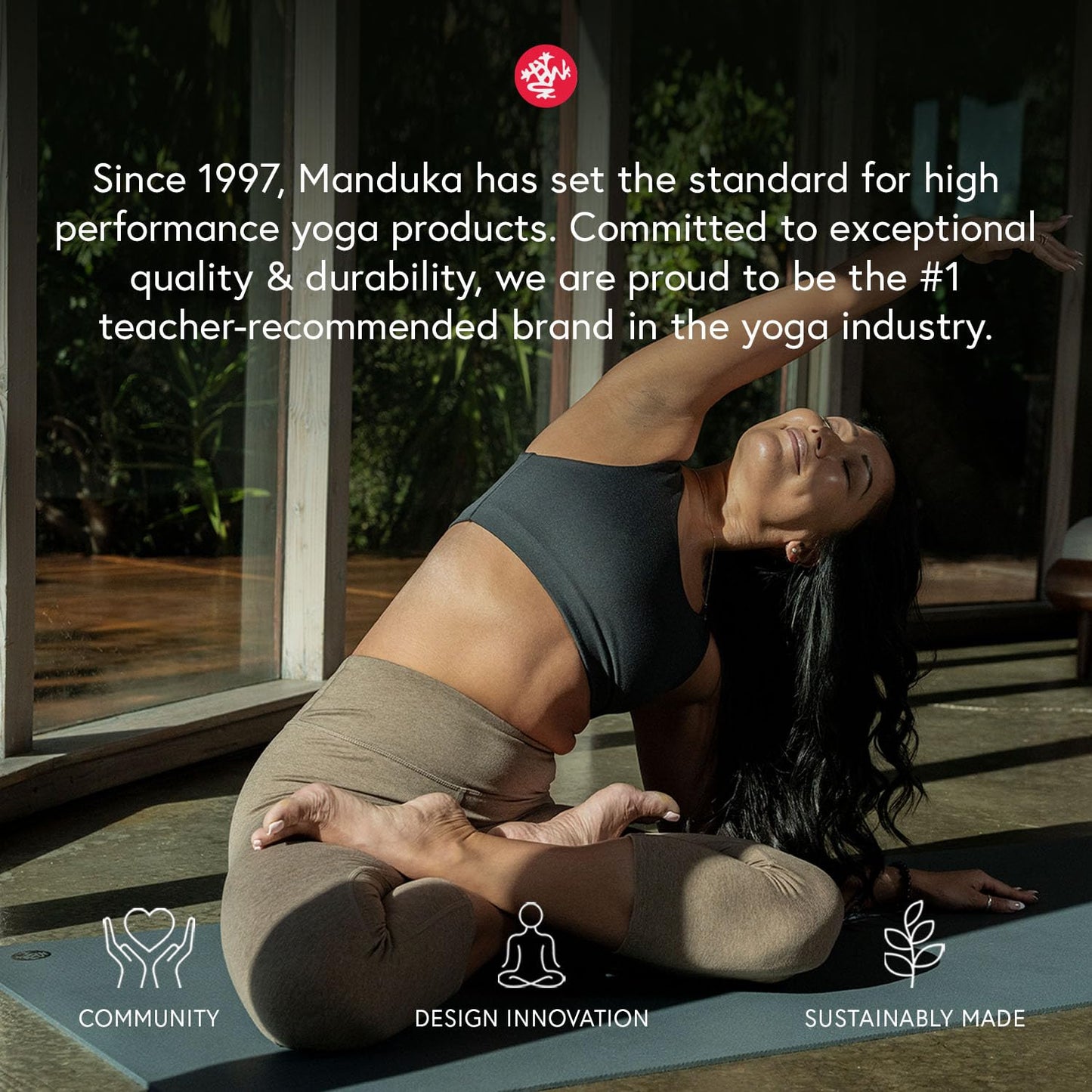 Manduka eKO Yoga Mat 71" - 5mm | Natural Rubber | Eco-Friendly | Soft Textured Surface | Natural Next-to-Skin Feel | 71x 26 inches | Charcoal