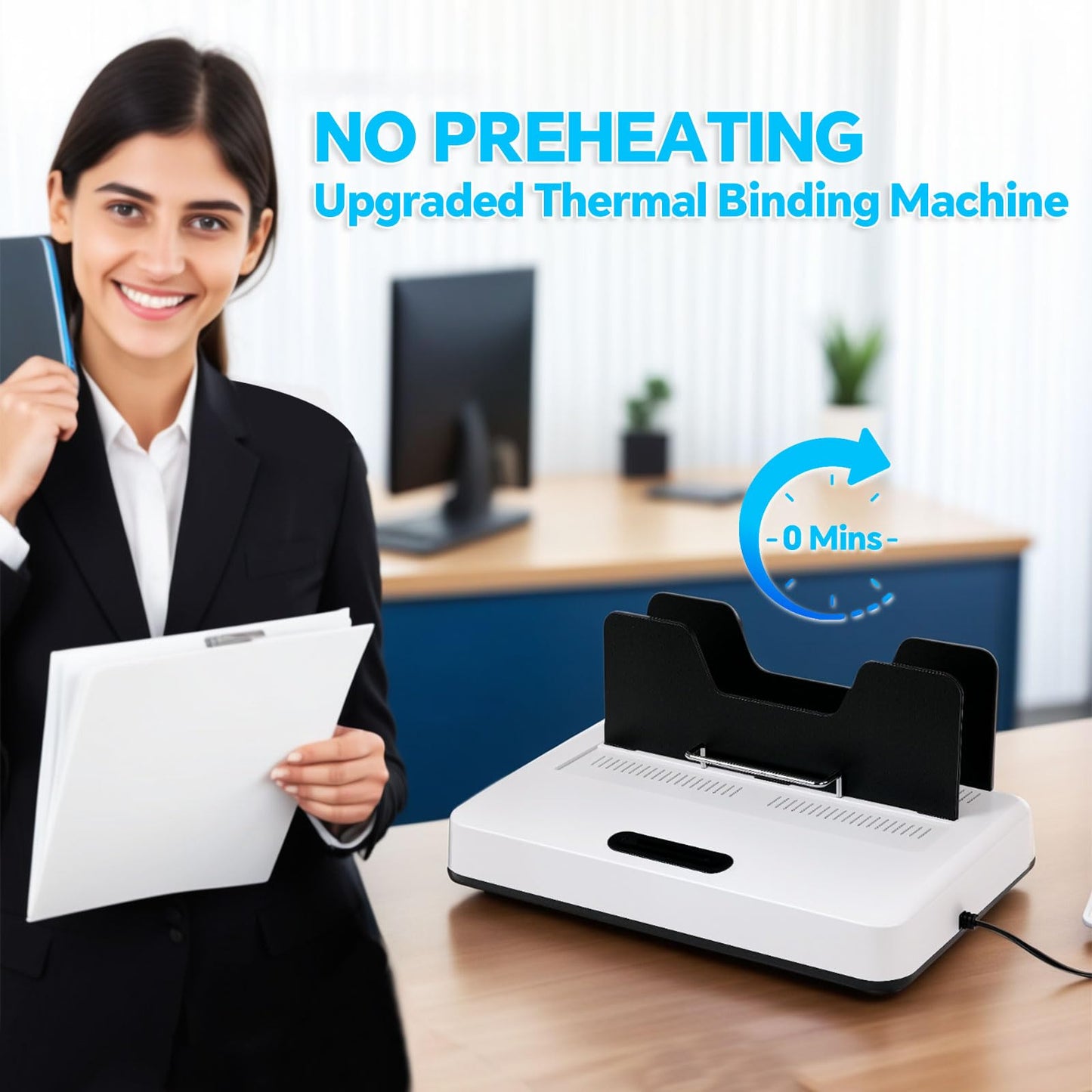 Thermal Binding Machine, Digital Touch Panel with 10 Thermal Binding Covers, No Preheat Time, 500 Sheet Capacity – Electric Book Binder for A4/A5/Letter Size Documents, Office, School & Home Project