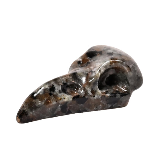 DZJXBZhu Flame Stone Raven Skull Figurine Crystal Healing Stone Spiritual Meditation Pocket Figurine Natural Gemston Hand Carved Polished Home Room Office Desk Decoration Gift Collect