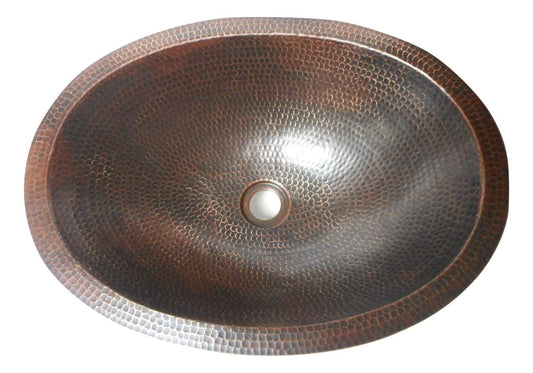 Simply Copper 19" Oval Brushed Sedona Copper Bathroom Sink Under Mount or Drop In