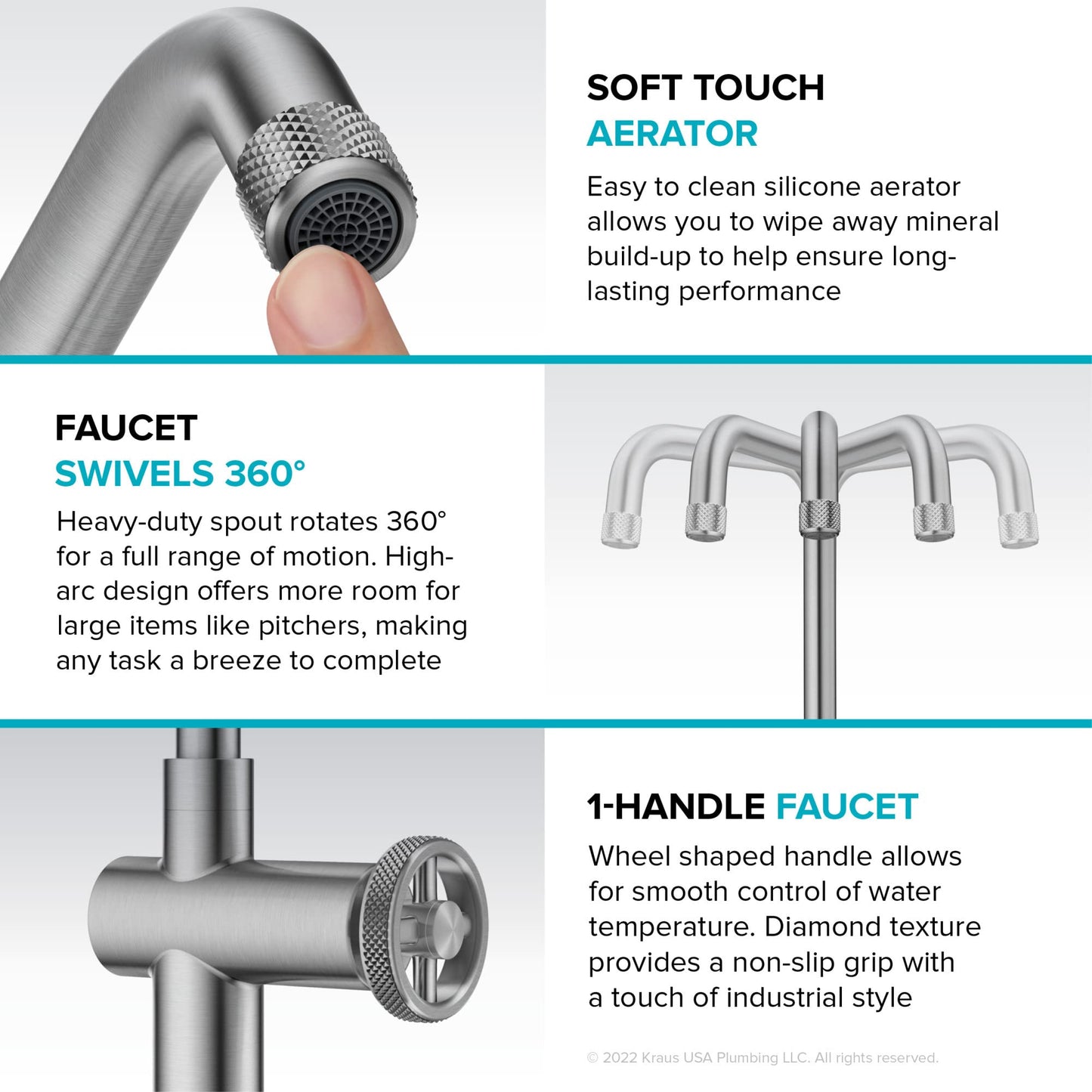 KRAUS Urbix Industrial Single Handle Bar Kitchen Faucet in Brushed Gold, KPF-3127BG