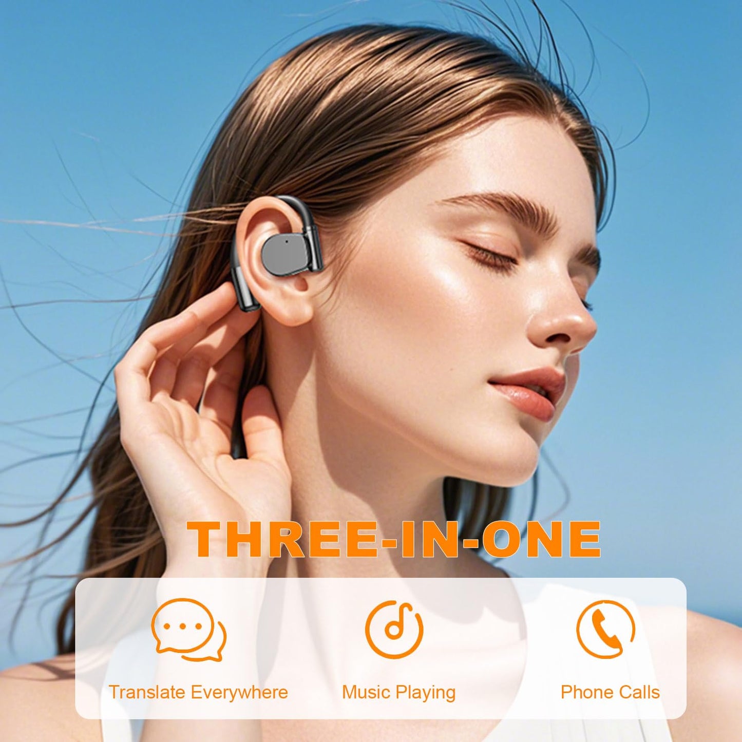 Ai Translation Earbuds Real Time,144 Language Translator Earbuds with APP,Audifonos Traductores Inglés Español,OWS Translating Earbuds Headphones Device for Travel Business Learning 4