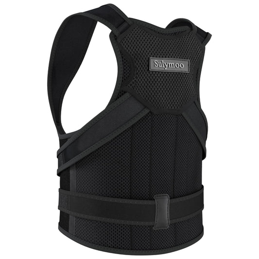 Sulymoo Posture Corrector for Women and Men, Back Brace with Shoulder Support, Adjustable Full Back Brace Straightener for Posture Improving, Relief for Upper & Lower Back, Shoulder Pain (Medium)