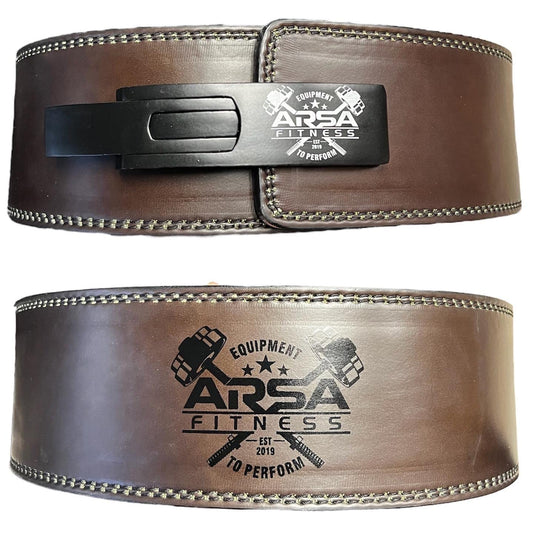 Arsa Fitness Weightlifting Adjustable Lever Belt for Men & Women Real Cow Hide Leather for Powerlifting Back Support Workout Deadlifts Squats 13MM Thickness 4" Width - CHAMELEON (SMALL)