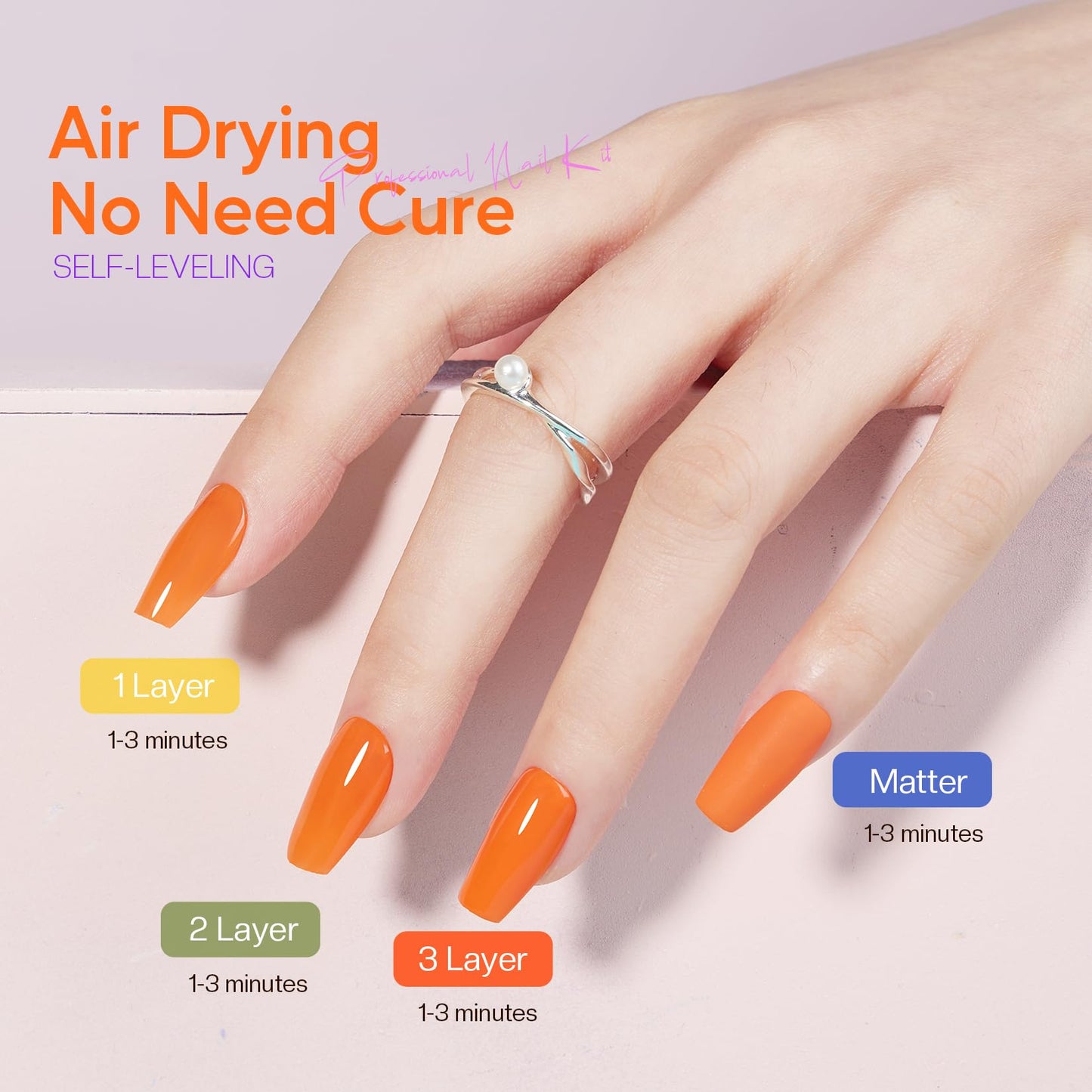 Morovan Nail Polish Set Fingernail: 2026 Spring Summer Gift 36PC Glitter Bright Air Quick Dry Nail Polish Kit with 2-in-1 Base Top Coat Regular Pack Finger Nail Art DIY Home for Women Girls 0.18 FI oz