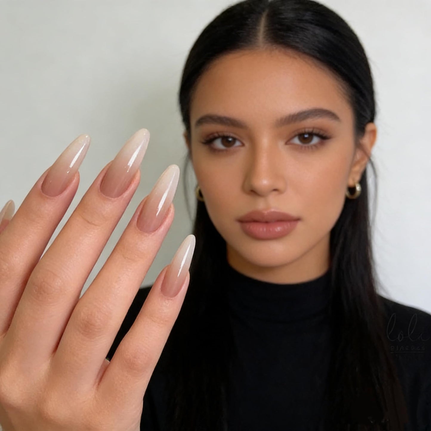 C.Z.Z.T.T.NAILS 24pcs Press On Nails with Jelly Glue ，Translucent Fake Nails Nude Gradient Long Almond Nail Art,Perfect for Women, Professionals & Beauty lovers