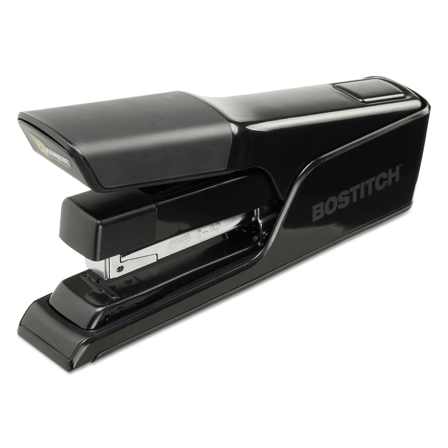 Bostitch Office EZ Squeeze 40 Sheet Flat Clinch Desktop Stapler, Reduced Effort, Black (B9040)