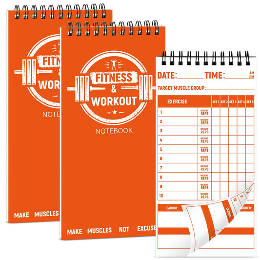 gisgfim 3 Pcs Fitness Journal for Men Women Workout Lifting Log Book Planner 4x8 Inch 70 Sheet/Pad Workout Notebook to Track Weight Loss Exercise Training Notebook Planner for Bodybuilding Gym
