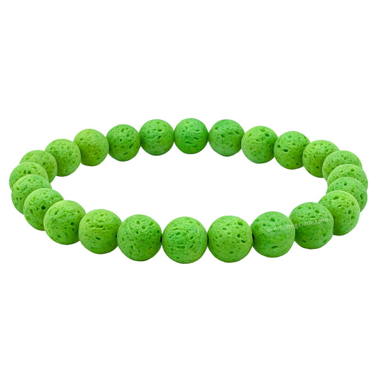 Amazing Gemstone Crystal Bracelet for Women Men's Gifts - Protection Healing Crystal Bracelet - 8mm Gemstone Beaded Stretchable Bracelet Pulseras Para Hombres Mujer Stocking Stuffers Mothers Day Gift (Green Lava)